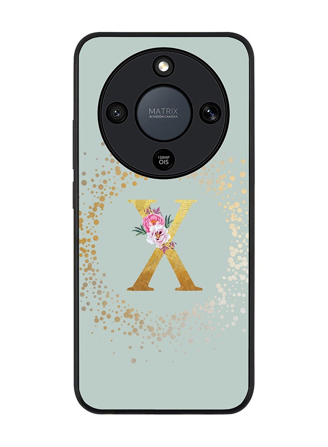 Stylizedd For Honor X9d / Magic8 Lite / X70 Case,Slim fit Camera Protection, Shockproof Thin Phone cover  - Custom Monogram Floral - X  (Light Grey ) - Image 1